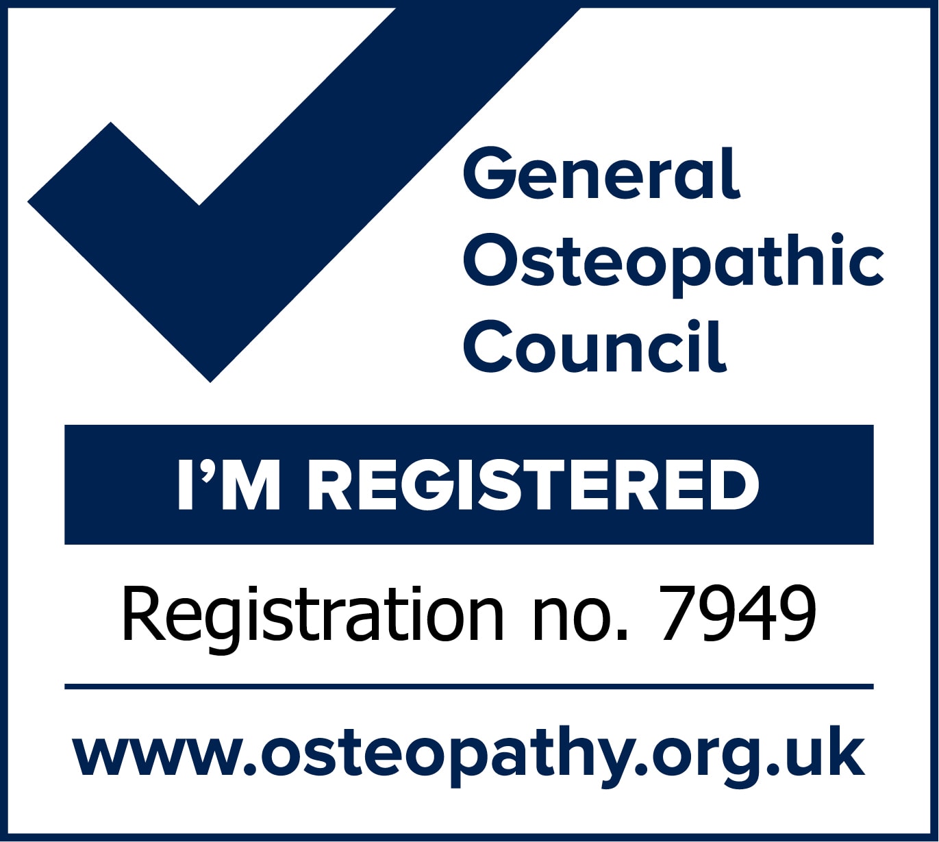 Emma Goffe I'm Registered Mark 7949